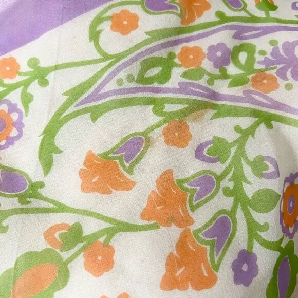 Vintage Baar and Beards 100% Silk Floral Scarf 60s-70s Style Print - Picture 4 of 4